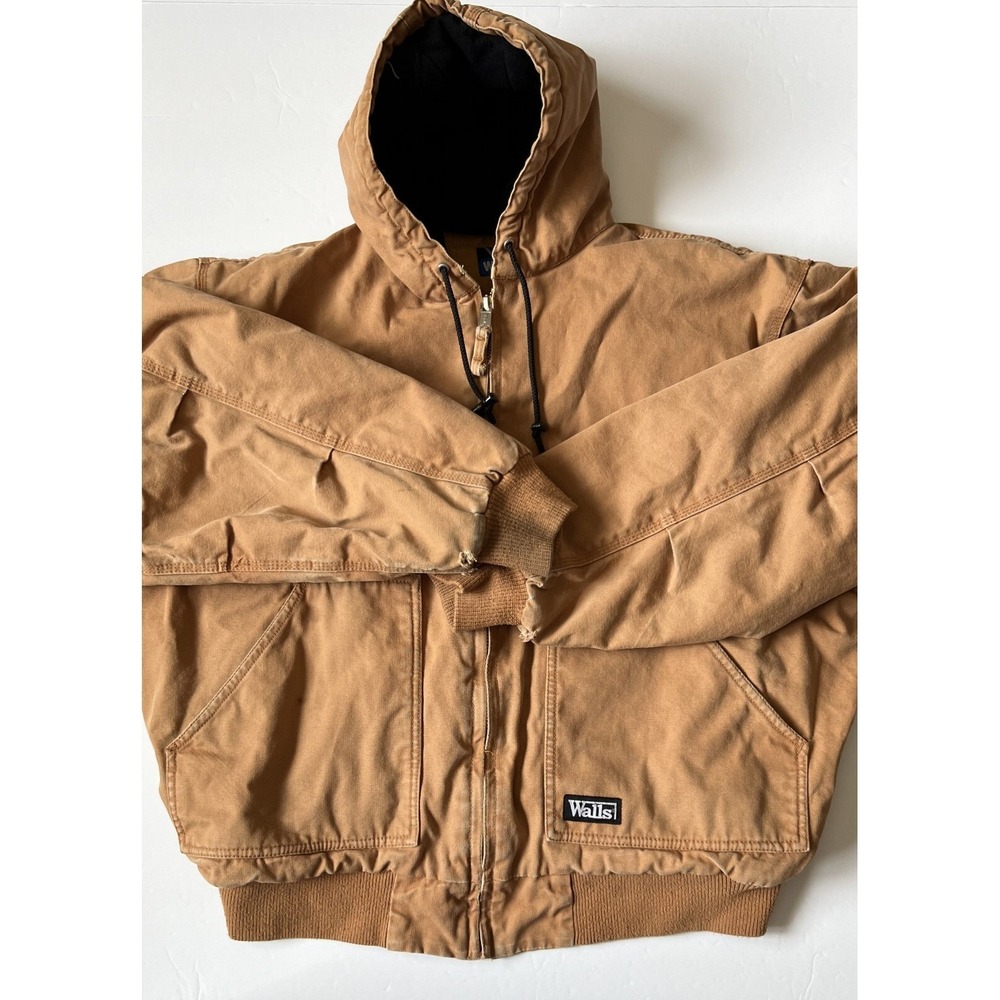 WALLS - Men's Heavyweight Duck Canvas Insulated Hooded Work Jacket- XX-Large 2XL